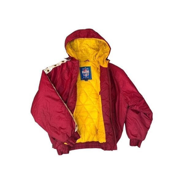 Game Day Mens NFL Washington Redskin Zip Hooded vintage  puffer coat Red Size XL - Picture 13 of 15
